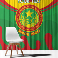 Personalised Mauritania Independence Day Window Curtain Coat Of Arms With Map Flag Color - Wonder Print Shop