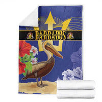 Barbados Independence Day Blanket 30 November Brown Pelican With Trident