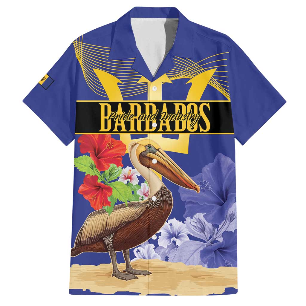 Barbados Independence Day Family Matching Long Sleeve Bodycon Dress and Hawaiian Shirt 30 November Brown Pelican With Trident - Wonder Print Shop
