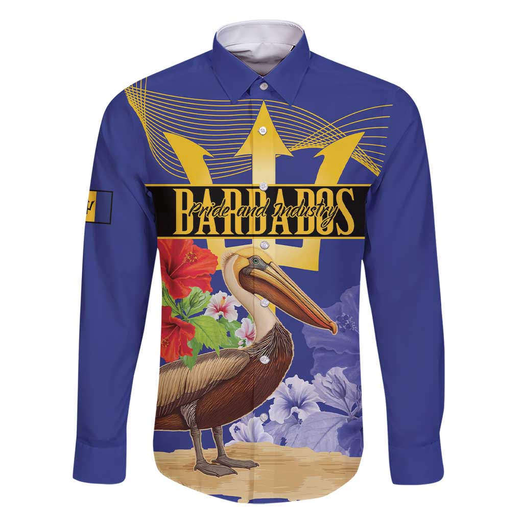 Barbados Independence Day Family Matching Short Sleeve Bodycon Dress and Hawaiian Shirt 30 November Brown Pelican With Trident - Wonder Print Shop