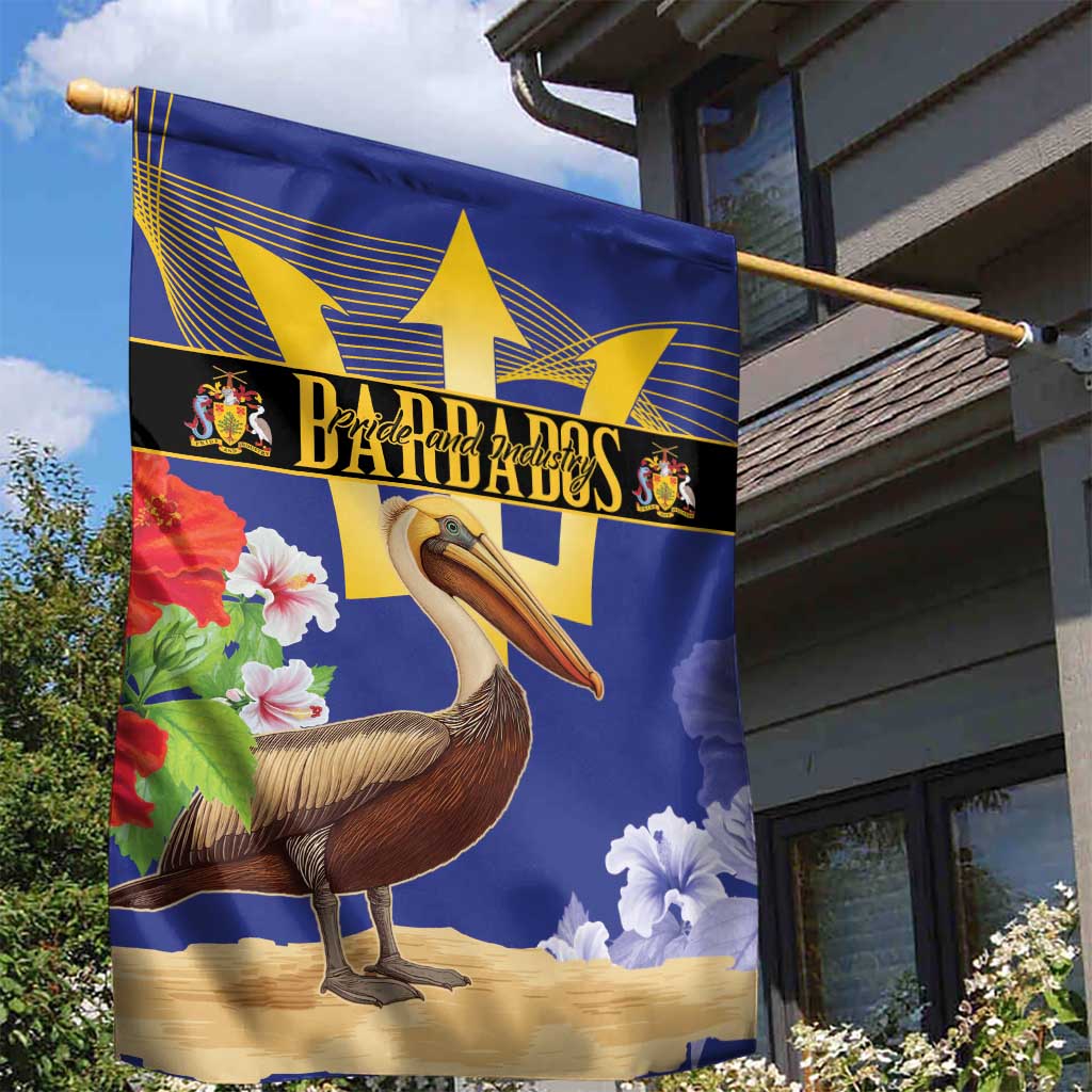 Barbados Independence Day Garden Flag 30 November Brown Pelican With Trident - Wonder Print Shop