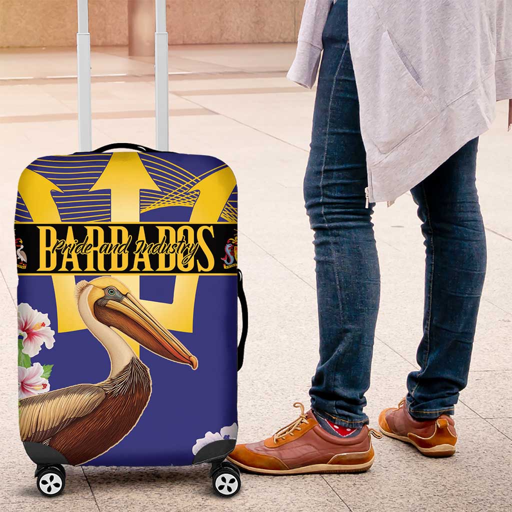Barbados Independence Day Luggage Cover 30 November Brown Pelican With Trident - Wonder Print Shop