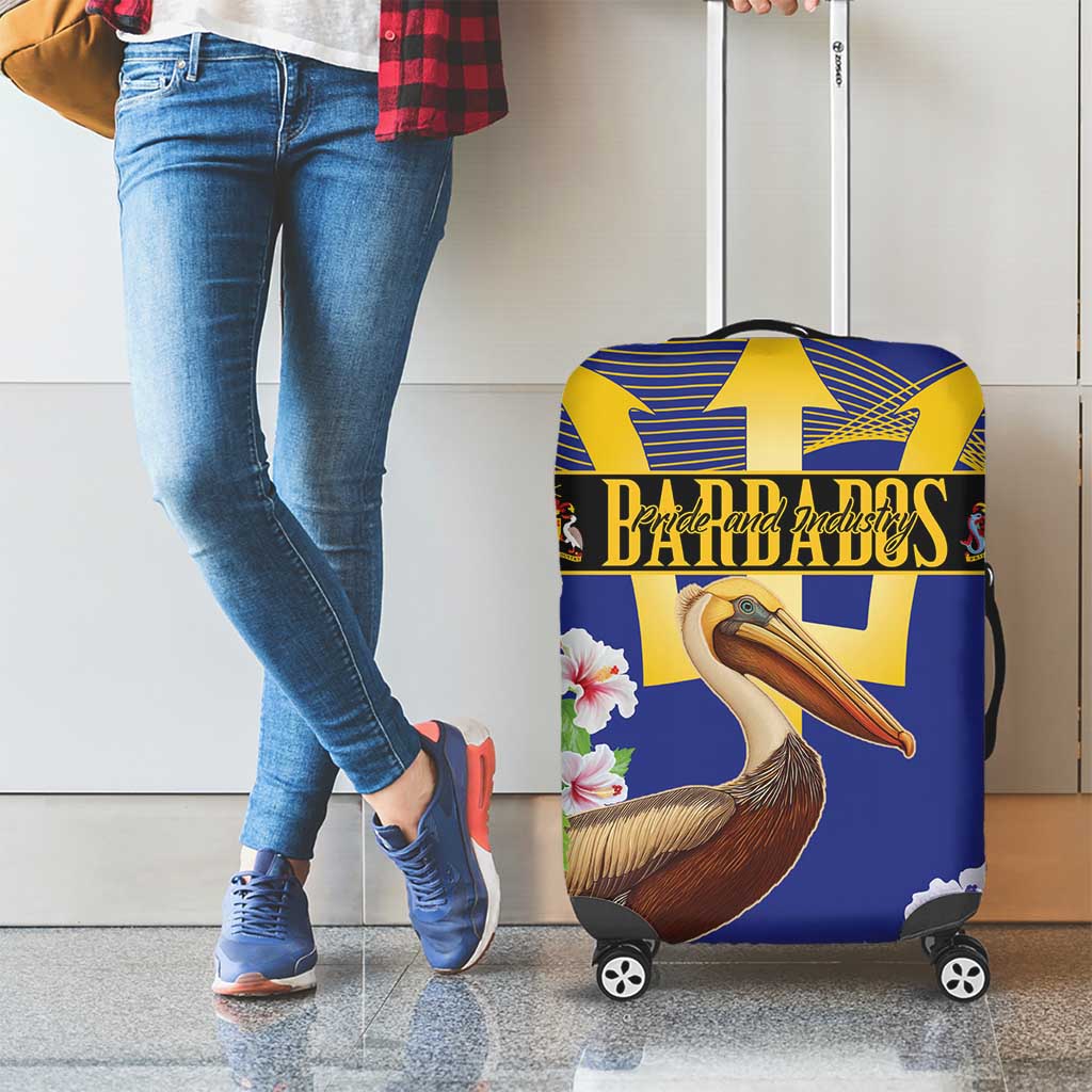 Barbados Independence Day Luggage Cover 30 November Brown Pelican With Trident - Wonder Print Shop
