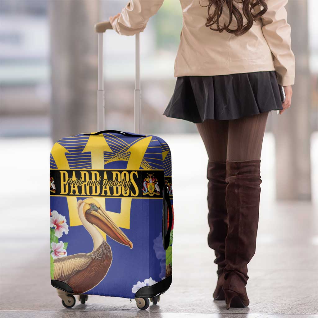 Barbados Independence Day Luggage Cover 30 November Brown Pelican With Trident - Wonder Print Shop