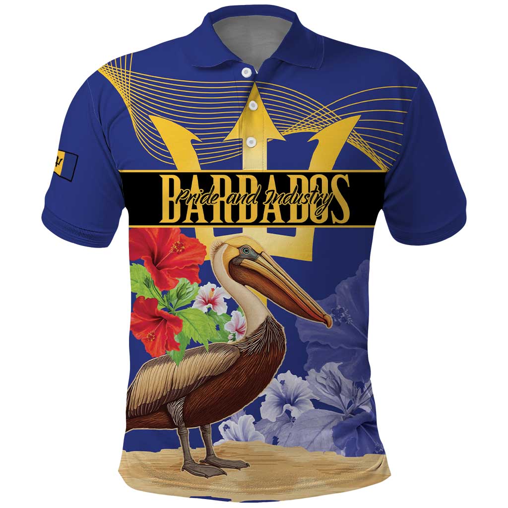 Barbados Independence Day Polo Shirt 30 November Brown Pelican With Trident - Wonder Print Shop