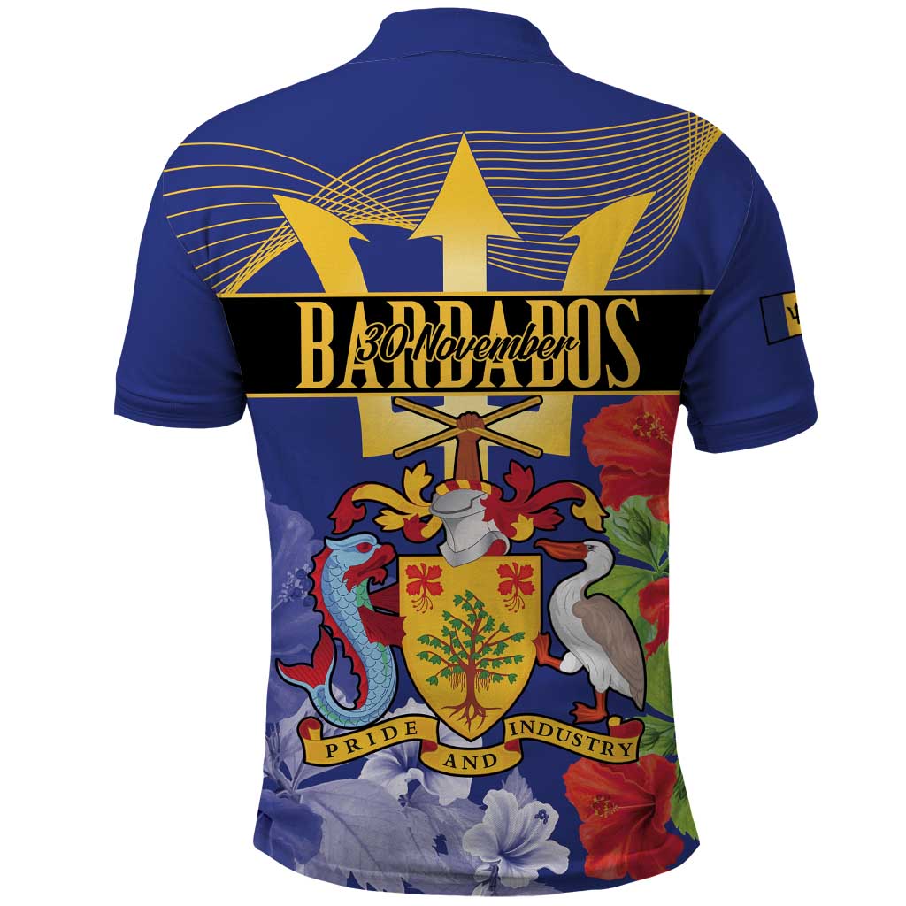Barbados Independence Day Polo Shirt 30 November Brown Pelican With Trident - Wonder Print Shop