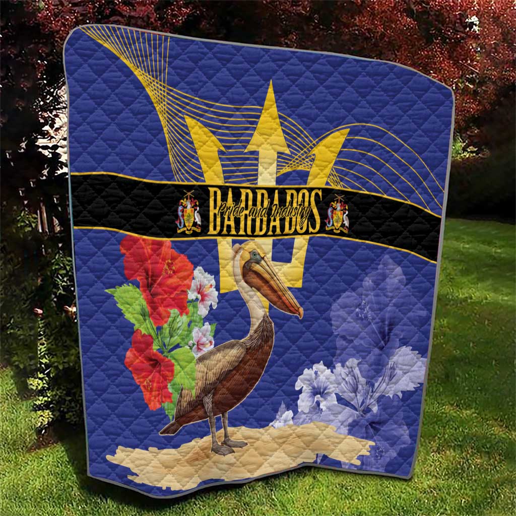 Barbados Independence Day Quilt 30 November Brown Pelican With Trident - Wonder Print Shop