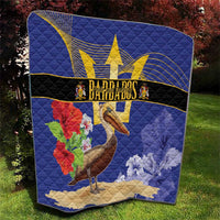Barbados Independence Day Quilt 30 November Brown Pelican With Trident - Wonder Print Shop