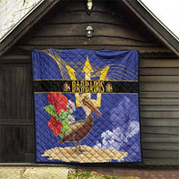 Barbados Independence Day Quilt 30 November Brown Pelican With Trident - Wonder Print Shop