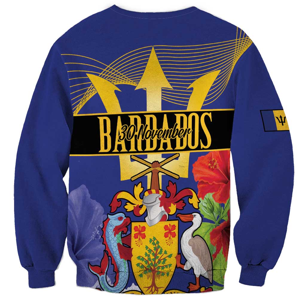 Barbados Independence Day Sweatshirt 30 November Brown Pelican With Trident - Wonder Print Shop