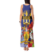 Barbados Independence Day Tank Maxi Dress 30 November Brown Pelican With Trident - Wonder Print Shop