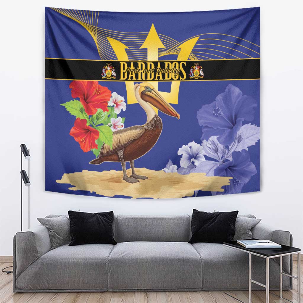 Barbados Independence Day Tapestry 30 November Brown Pelican With Trident - Wonder Print Shop