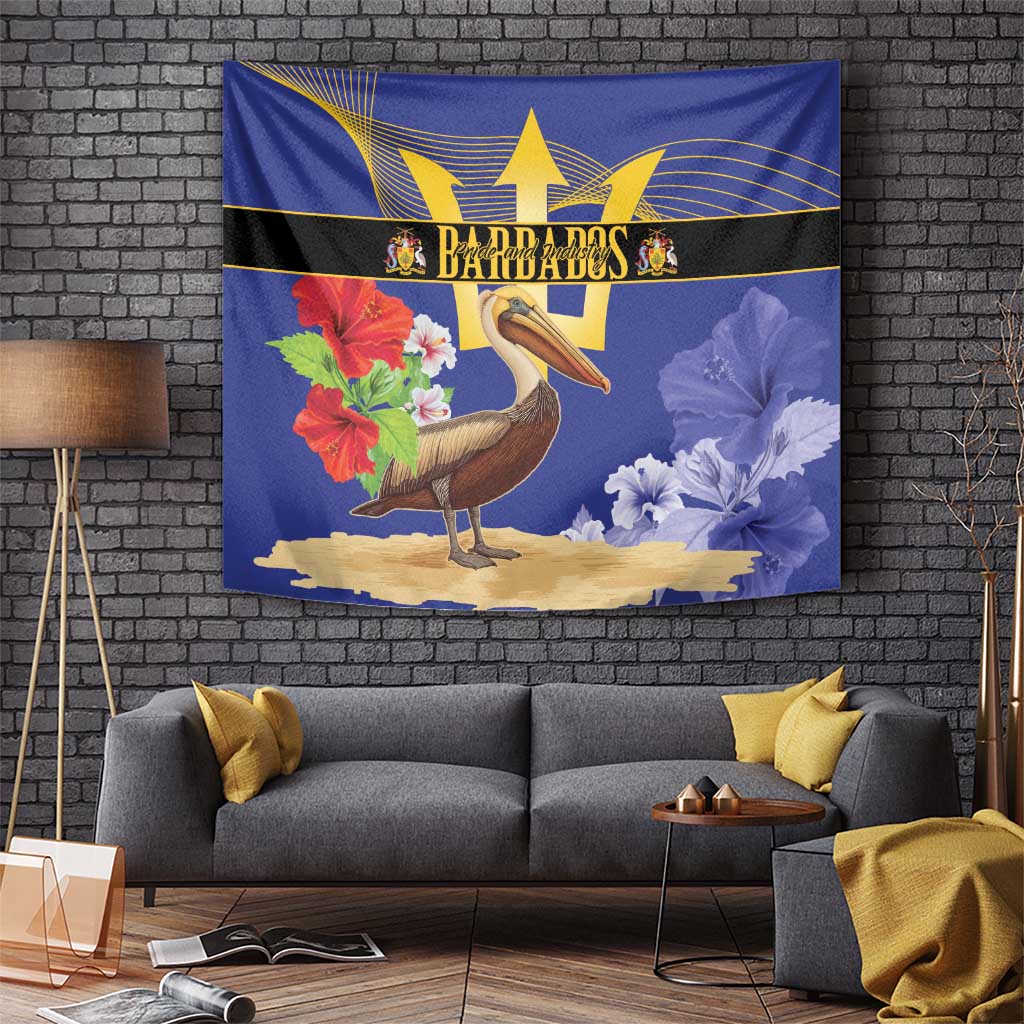 Barbados Independence Day Tapestry 30 November Brown Pelican With Trident - Wonder Print Shop