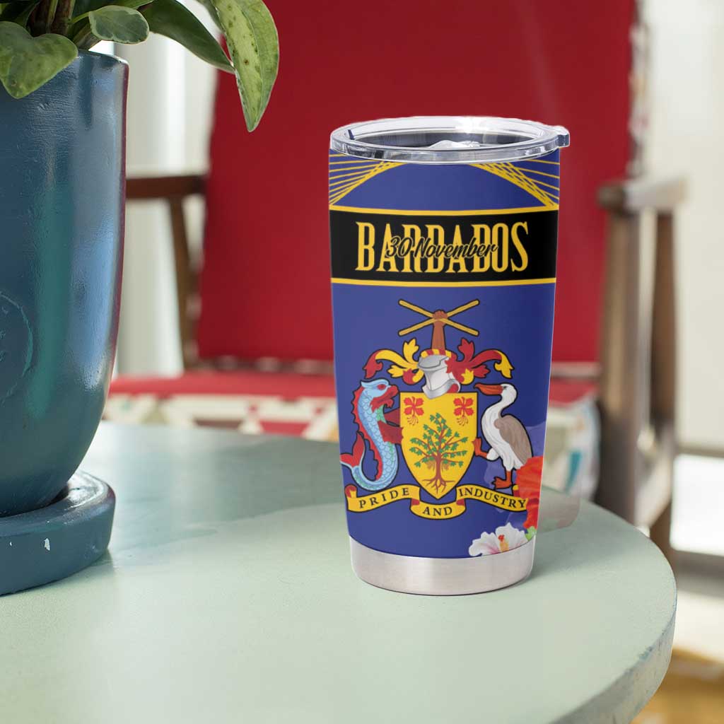 Barbados Independence Day Tumbler Cup 30 November Brown Pelican With Trident - Wonder Print Shop