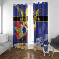 Barbados Independence Day Window Curtain 30 November Brown Pelican With Trident - Wonder Print Shop