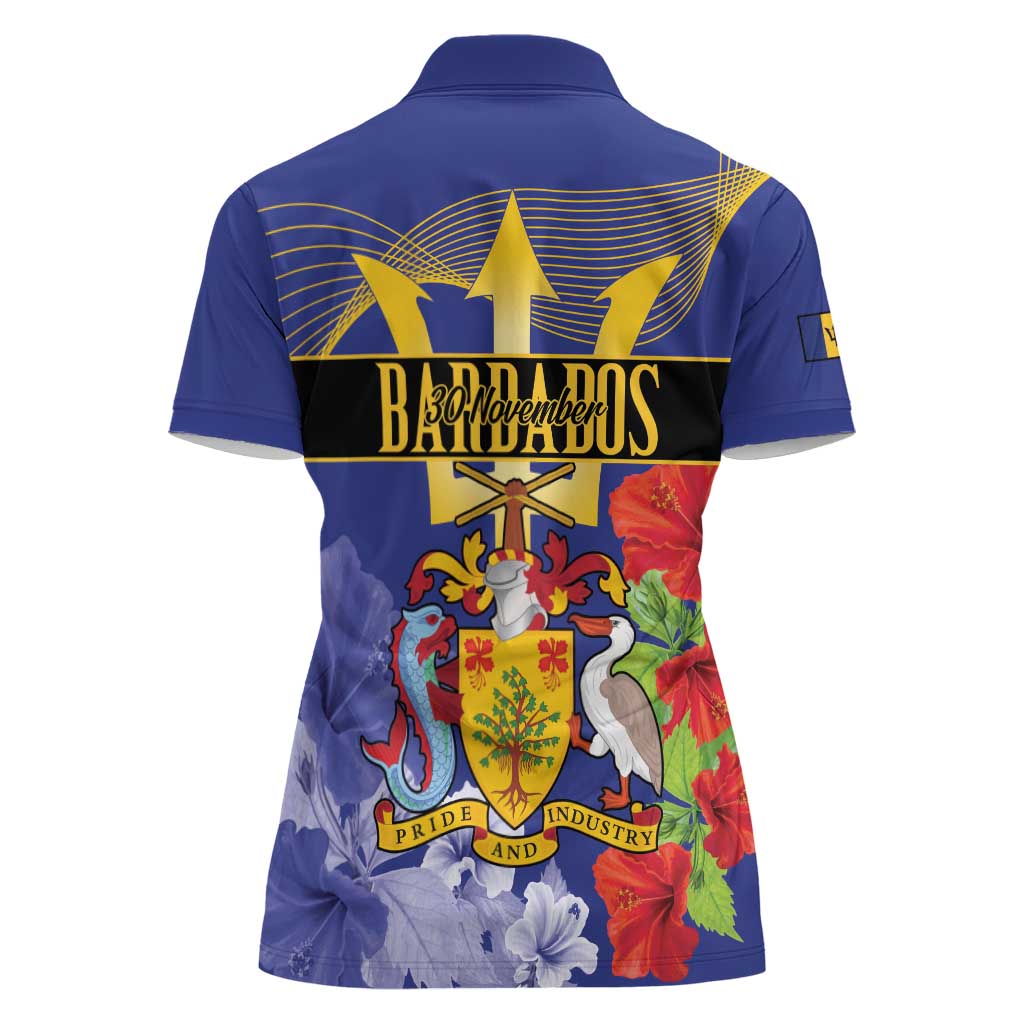 Barbados Independence Day Women Polo Shirt 30 November Brown Pelican With Trident - Wonder Print Shop