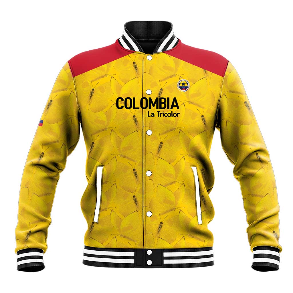 Colombia Football Custom Baseball Jacket 2026 Butterflies Orange-barred Sulphur - Wonder Print Shop