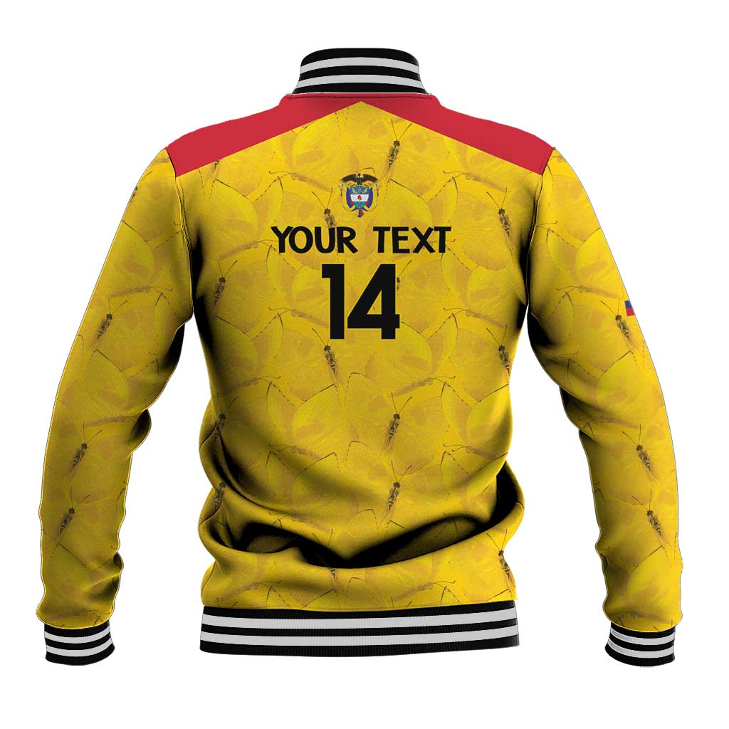 Colombia Football Custom Baseball Jacket 2026 Butterflies Orange-barred Sulphur - Wonder Print Shop