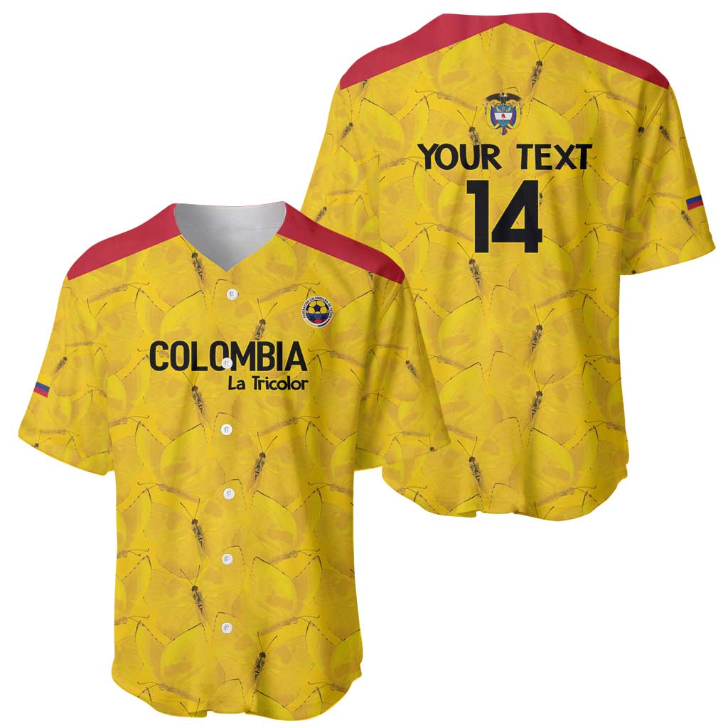 Colombia Football Custom Baseball Jersey 2026 Butterflies Orange-barred Sulphur - Wonder Print Shop