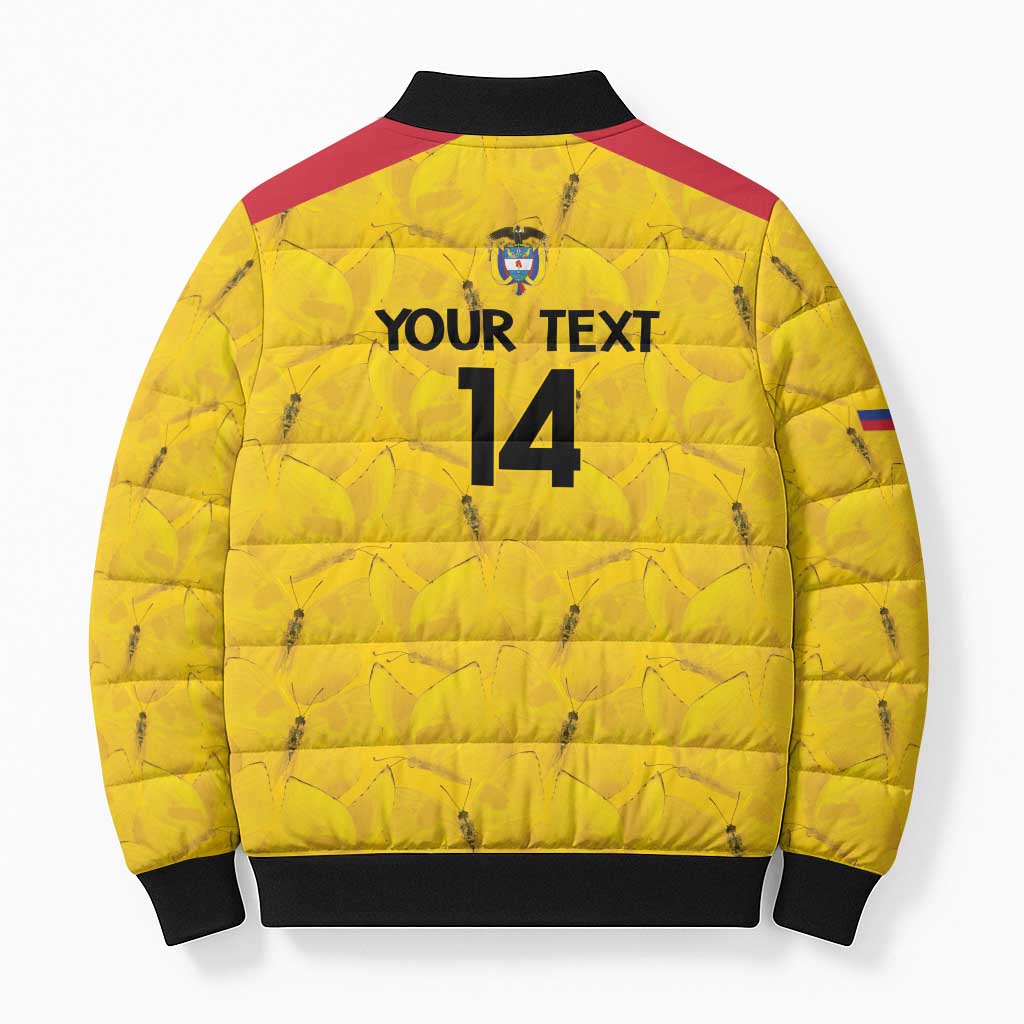 Colombia Football Custom Bomber Puffer Jacket 2026 Butterflies Orange-barred Sulphur - Wonder Print Shop