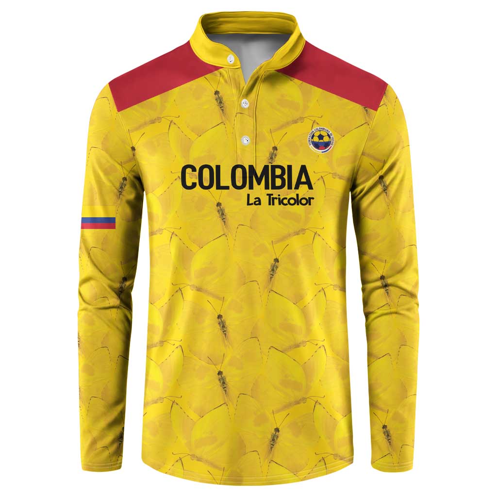 Colombia Football Custom Button Sweatshirt 2026 Butterflies Orange-barred Sulphur - Wonder Print Shop