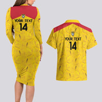 Colombia Football Custom Couples Matching Long Sleeve Bodycon Dress and Hawaiian Shirt 2026 Butterflies Orange-barred Sulphur - Wonder Print Shop