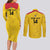 Colombia Football Custom Couples Matching Long Sleeve Bodycon Dress and Long Sleeve Button Shirt 2026 Butterflies Orange-barred Sulphur - Wonder Print Shop