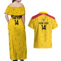 Colombia Football Custom Couples Matching Off Shoulder Maxi Dress and Hawaiian Shirt 2026 Butterflies Orange-barred Sulphur - Wonder Print Shop