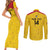 Colombia Football Custom Couples Matching Short Sleeve Bodycon Dress and Long Sleeve Button Shirt 2026 Butterflies Orange-barred Sulphur - Wonder Print Shop