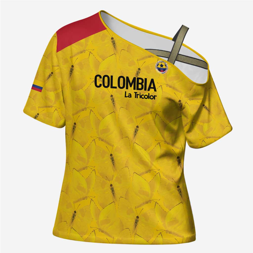 Colombia Football Custom Cross Shoulder Shirt 2026 Butterflies Orange-barred Sulphur - Wonder Print Shop