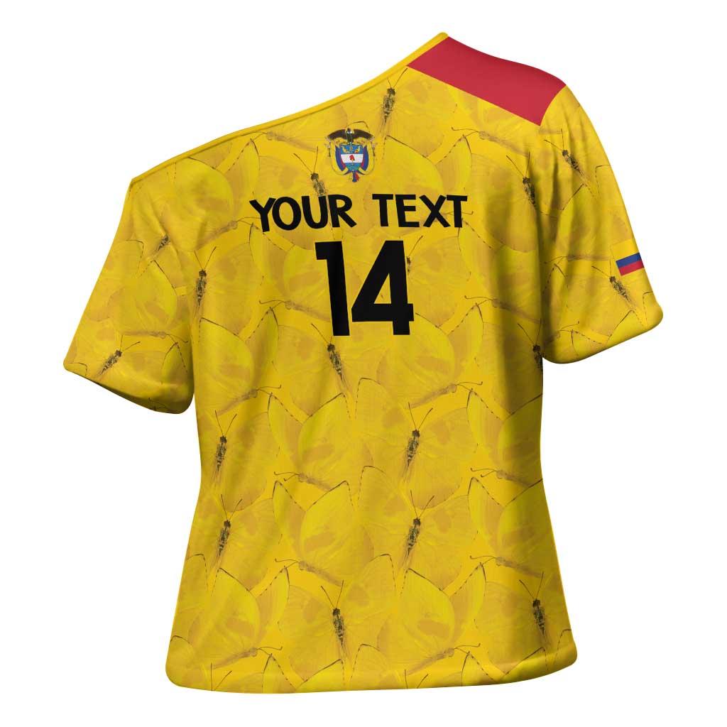 Colombia Football Custom Cross Shoulder Shirt 2026 Butterflies Orange-barred Sulphur - Wonder Print Shop