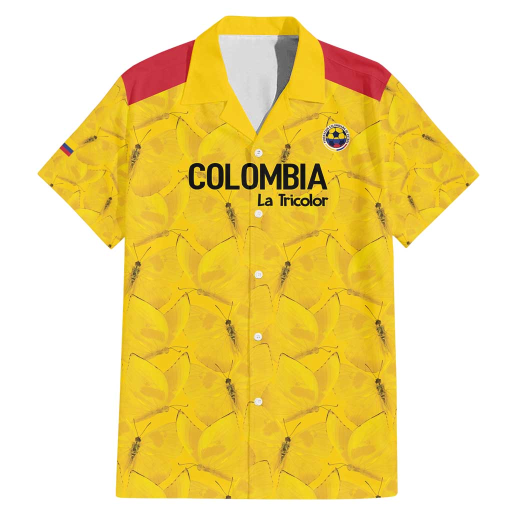 Colombia Football Custom Family Matching Mermaid Dress and Hawaiian Shirt 2026 Butterflies Orange-barred Sulphur - Wonder Print Shop