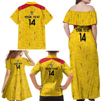 Colombia Football Custom Family Matching Off Shoulder Maxi Dress and Hawaiian Shirt 2026 Butterflies Orange-barred Sulphur - Wonder Print Shop
