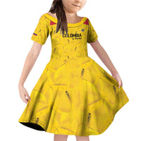 Colombia Football Custom Family Matching Off Shoulder Short Dress and Hawaiian Shirt 2026 Butterflies Orange-barred Sulphur - Wonder Print Shop