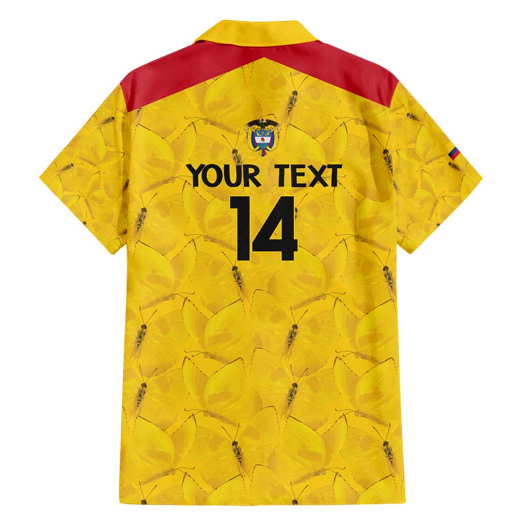 Colombia Football Custom Family Matching Off Shoulder Short Dress and Hawaiian Shirt 2026 Butterflies Orange-barred Sulphur - Wonder Print Shop