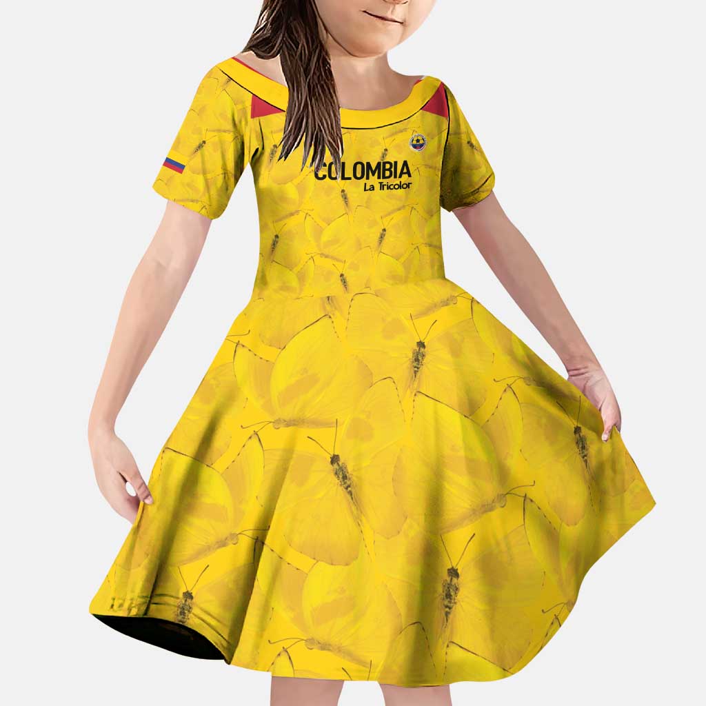 Colombia Football Custom Family Matching Puletasi and Hawaiian Shirt 2026 Butterflies Orange-barred Sulphur - Wonder Print Shop