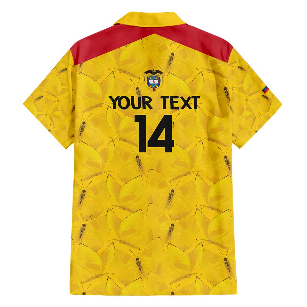 Colombia Football Custom Family Matching Short Sleeve Bodycon Dress and Hawaiian Shirt 2026 Butterflies Orange-barred Sulphur - Wonder Print Shop