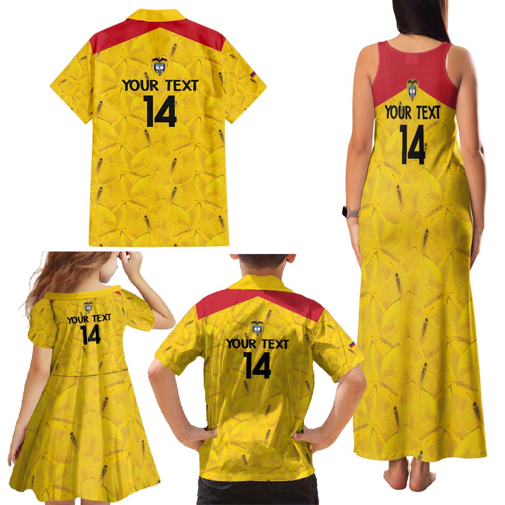 Colombia Football Custom Family Matching Tank Maxi Dress and Hawaiian Shirt 2026 Butterflies Orange-barred Sulphur - Wonder Print Shop