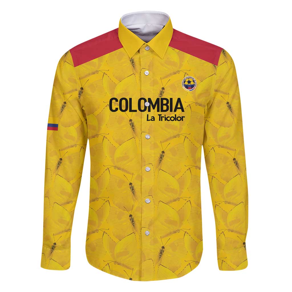 Colombia Football Custom Family Matching Tank Maxi Dress and Hawaiian Shirt 2026 Butterflies Orange-barred Sulphur - Wonder Print Shop