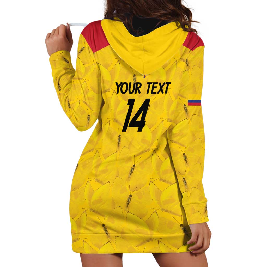 Colombia Football Custom Hoodie Dress 2026 Butterflies Orange-barred Sulphur - Wonder Print Shop