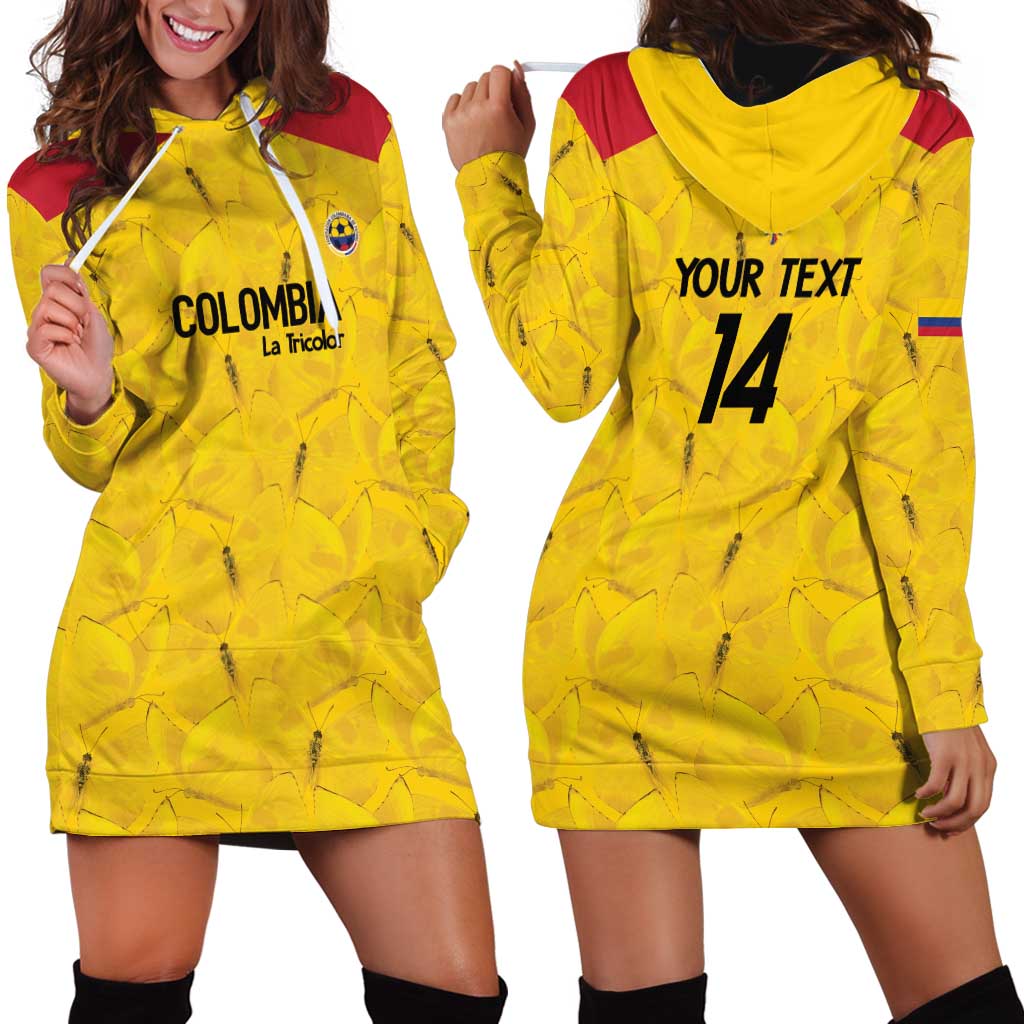 Colombia Football Custom Hoodie Dress 2026 Butterflies Orange-barred Sulphur - Wonder Print Shop