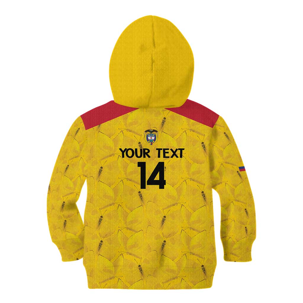 Colombia Football Custom Kid Hoodie 2026 Butterflies Orange-barred Sulphur - Wonder Print Shop