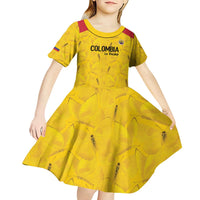 Colombia Football Custom Kid Short Sleeve Dress 2026 Butterflies Orange-barred Sulphur - Wonder Print Shop