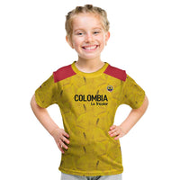 Colombia Football Custom Kid T Shirt 2026 Butterflies Orange-barred Sulphur - Wonder Print Shop