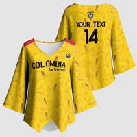Colombia Football Custom Kimono Sleeve Blouse 2026 Butterflies Orange-barred Sulphur - Wonder Print Shop