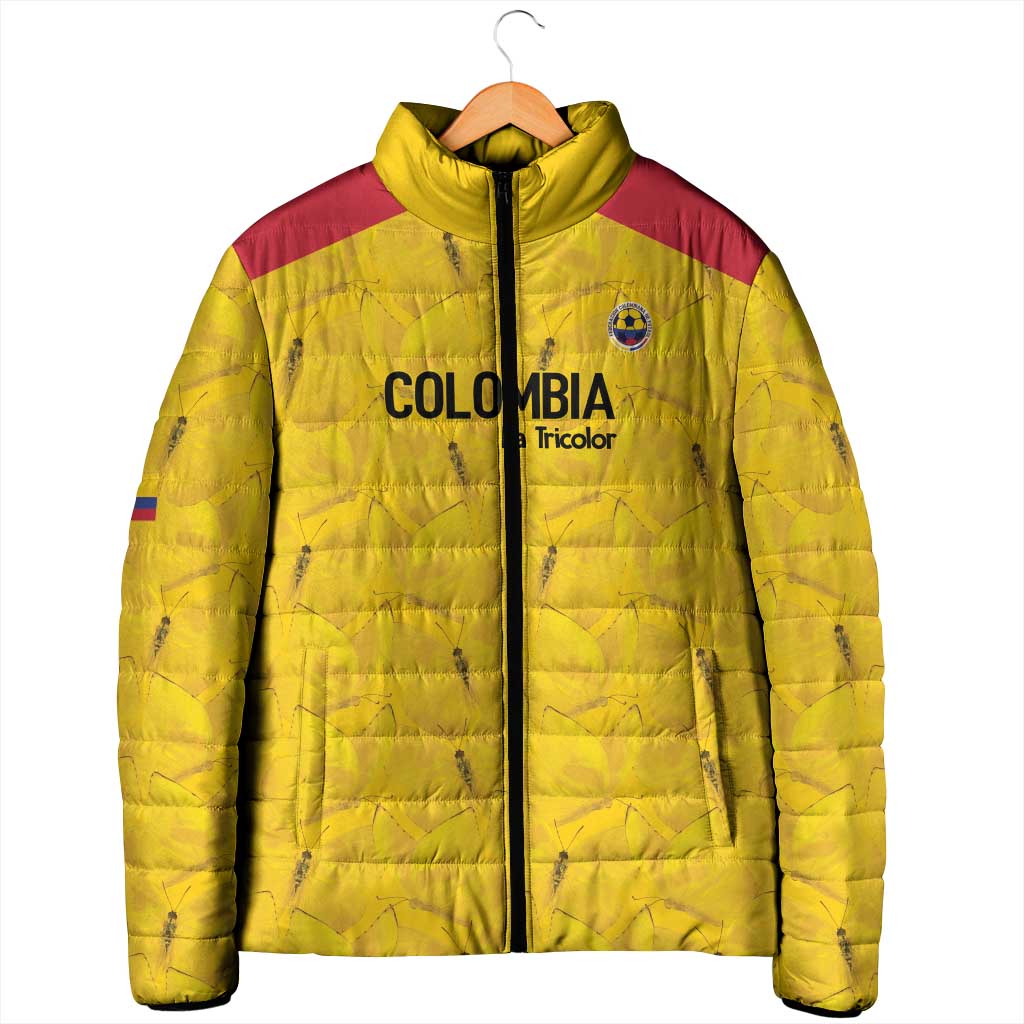 Colombia Football Custom Padded Jacket 2026 Butterflies Orange-barred Sulphur - Wonder Print Shop