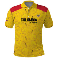 Colombia Football Custom Polo Shirt 2026 Butterflies Orange-barred Sulphur - Wonder Print Shop