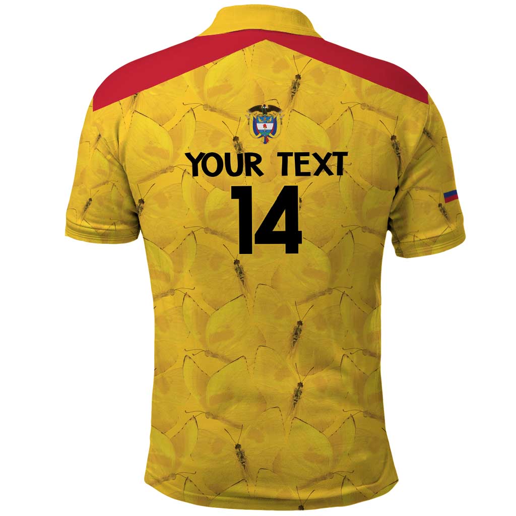 Colombia Football Custom Polo Shirt 2026 Butterflies Orange-barred Sulphur - Wonder Print Shop