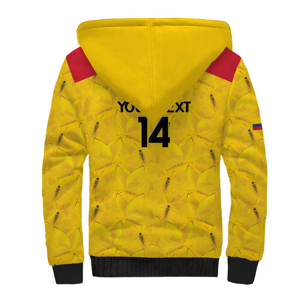 Colombia Football Custom Sherpa Hoodie 2026 Butterflies Orange-barred Sulphur - Wonder Print Shop