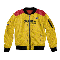 Colombia Football Custom Sleeve Zip Bomber Jacket 2026 Butterflies Orange-barred Sulphur - Wonder Print Shop